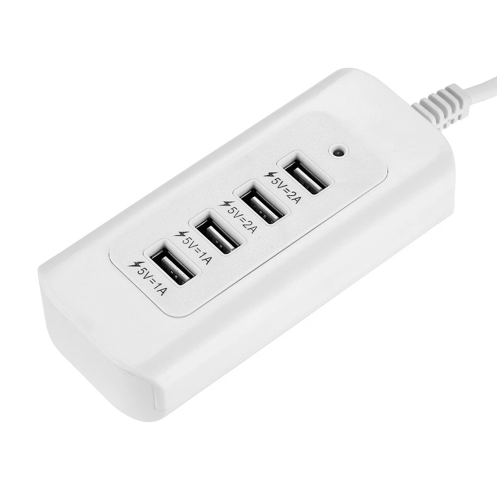 4-Port USB Wall Charger Fast Charging Station for Phones & Tablets