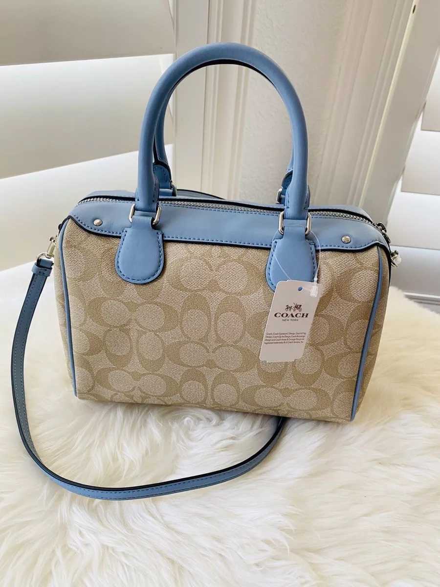 NWT Coach F58312 MINI BENNETT SATCHEL SIGNATURE LIGHT KHAKI Light