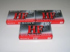 SONY HF 60 Minute Blank Audio Cassette Tapes High Fidelity C-60HFC NEW Lot Of 3