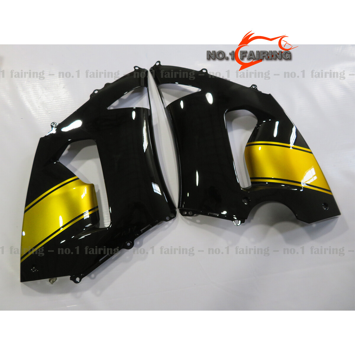 黒黄 パーツセット Gold Black Fairing Kit BodyWork for KAWASAKI NINJA ZX6R ZX