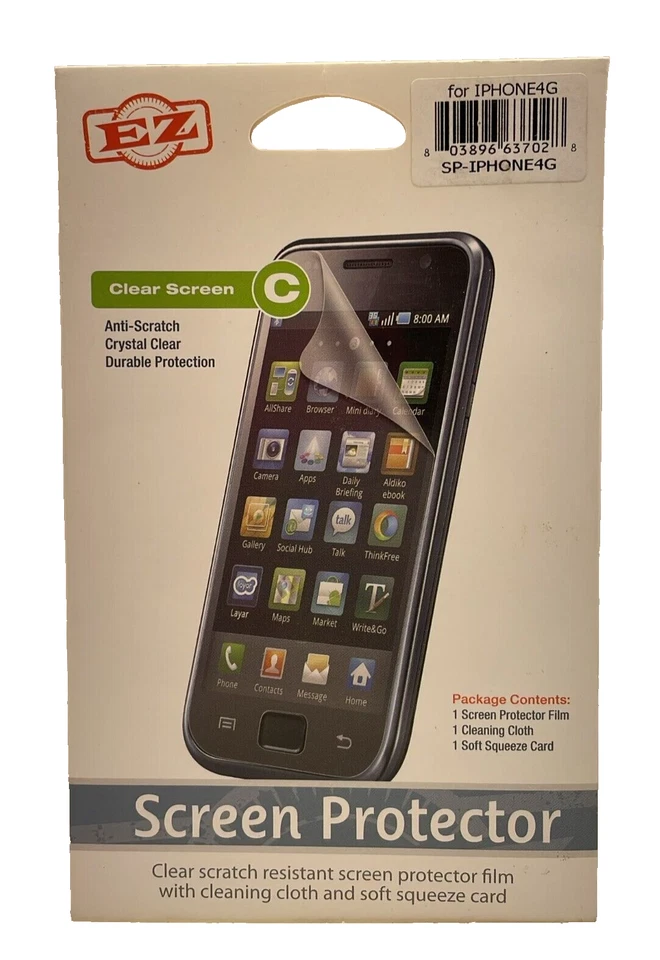 Protector de Pantalla EZ para Apple iPhone 4/4S, Transparente Foto 2 de 4