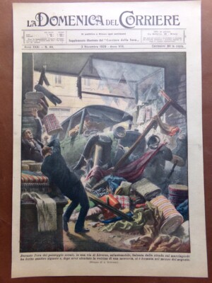 Sunday Corriere Cover No. 44 of 1929 Incident on Road Livorno Showcase