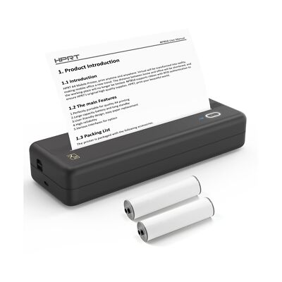 HPRT Wireless Portable Printers with 2 Roll Paper (4.3''x22.9'') Portable Print...