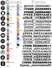 COSTOM SOCIAL MEDIA DECAL STICKERS, 30+ COLORS, ALL SIZES AVAILABLE!