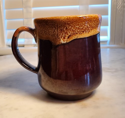 Brown Drip Glazed Mug Unmarked