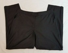 St. John Women's Sz. 10 Charcoal Lightweight Wool Blend Flat Front Trouser Pant