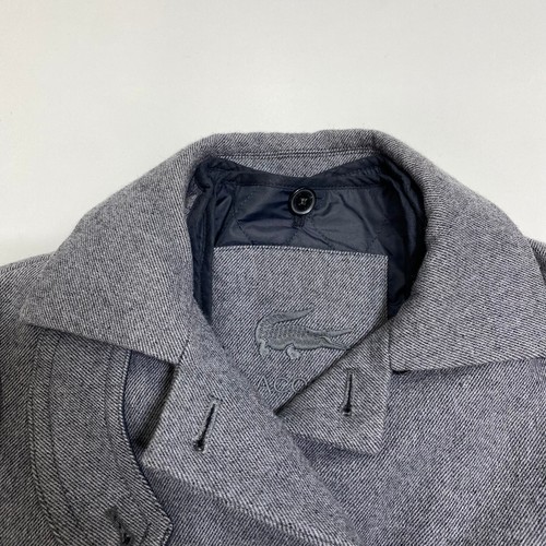 Chaquetón Lacoste para mujer 34 gris forrado doble pecho solapa bolsillos negocios - Imagen 5 de 16