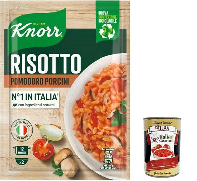 6x Knorr Risotto Pomodoro e Funghi, Tomaten- und Pilz -Risotto 175g+Polpa 400g