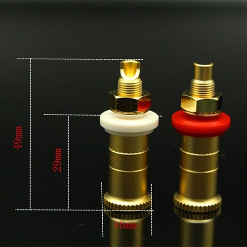 4x Sand-Plated Gold Silver Red Copper Wiring Long Short Binding Post for Speaker - Picture 4 of 29