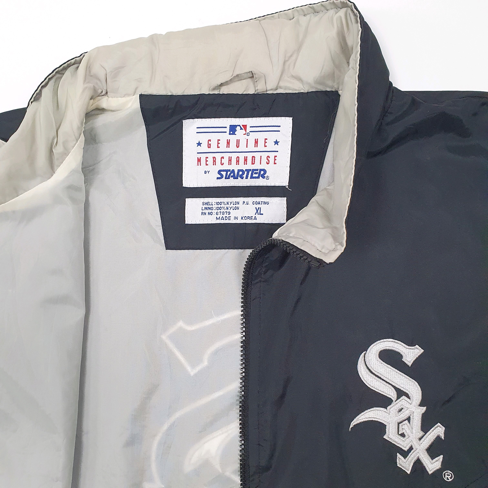 STARTER Windbreaker Jacket Coat MLB Chicago White Sox Vintage Mens XXL image 3