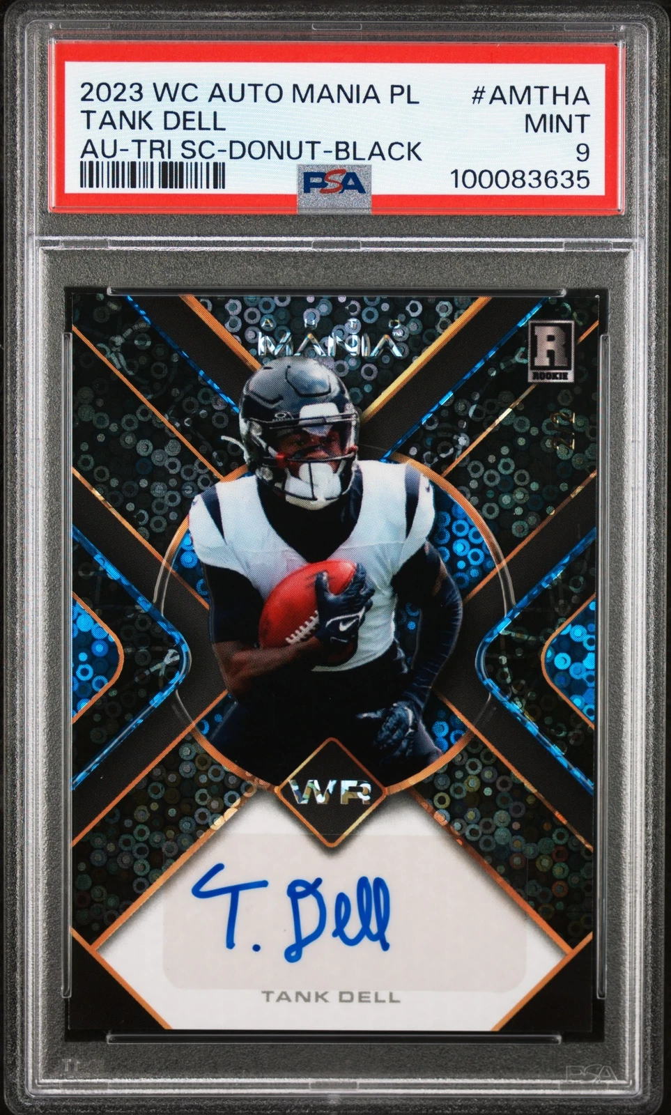 Tank Dell Wild Card Auto Mania Pro Look Autographs #AMTHA Triangle Scribbles-Donut Circles Foil-Black