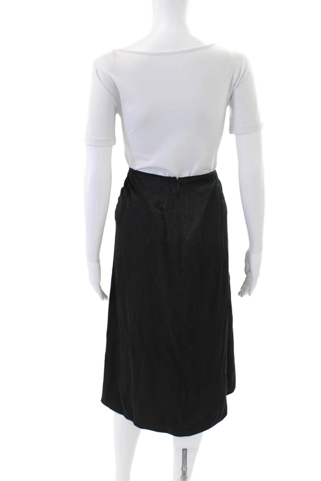 Rag & Bone Womens Printed Zip Back A-Line Skirt Solid Black Size 6 - Image 3 of 4