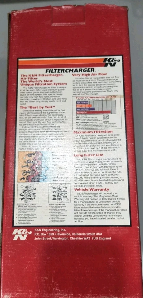 Filtro de ar de substituição K&N E-1946 para 1994-1997 FORD (F250, F350, F450, F59) NOS - Imagem 2 de 3