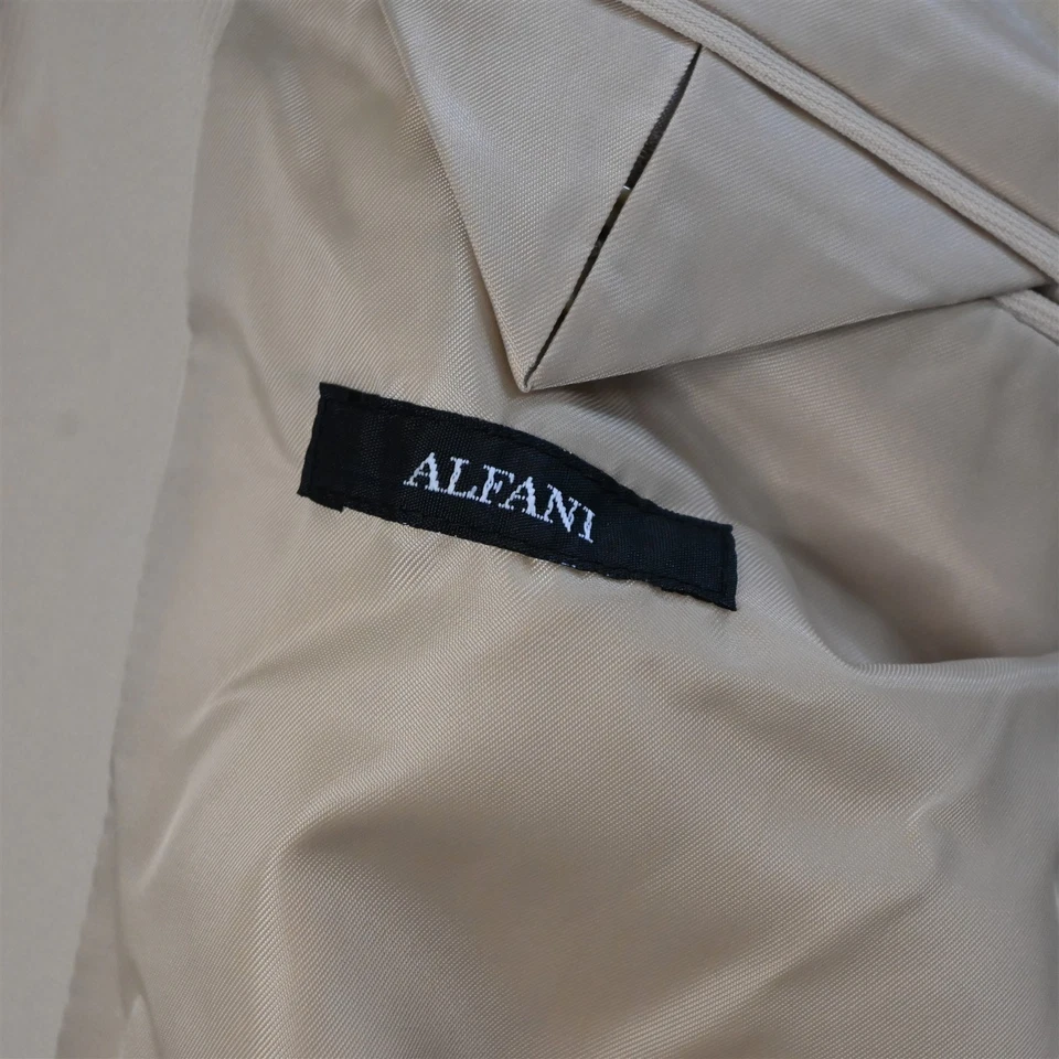 Vtg Y2K Boxy 2000s 44R 36x30 Khaki Beige Mens Jacket Pants Suit - Image 4 of 4