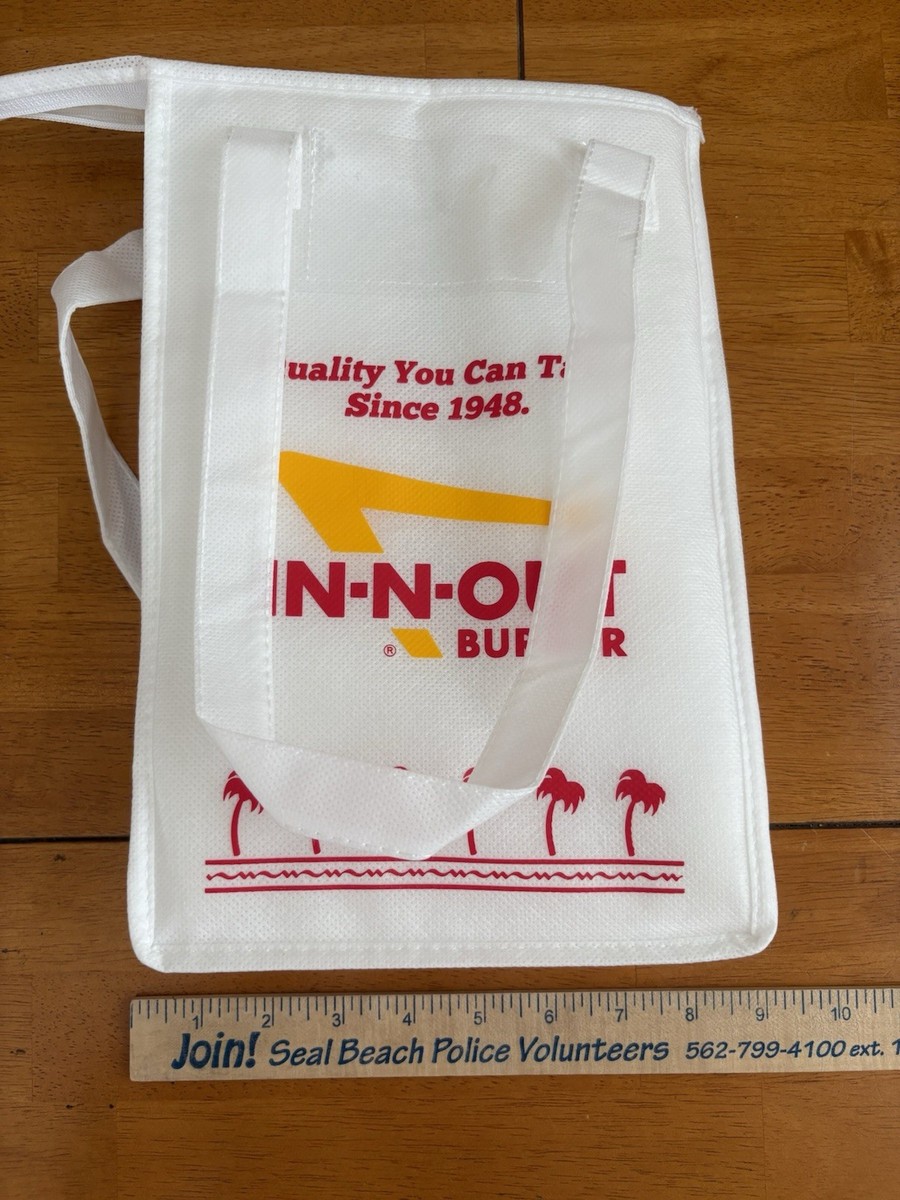 IN-N-OUT BURGER - New White Insulated Lunch Tote Bag -11 3/4” tall