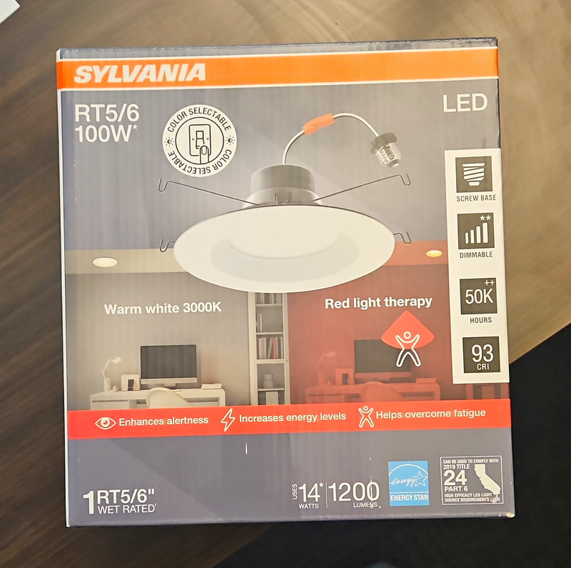 SYLVANIA RT5/6 5/6" LED Recessed Downlight 1200lm 14W Dimmable Color Select