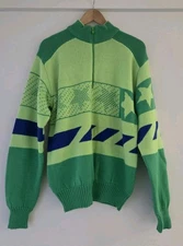 🔶️VINTAGE 80s OBERMEYER SKI SNOW SWEATER JUMPER SIZE M MEN UNISEX WOMEN L NEON