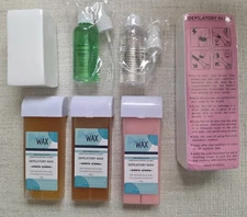 Roll On Wax 3 Sealed Cartridge Refill Set Includes Paper and Sprays