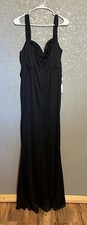 NWT Azazie Salma Black Formal Gown Dress Size 16 Empire Waist babydoll coquette