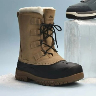 Ozark Trail Winter Boots Mens 8 Waterproof 400g Thinsulate Suede Tan Black