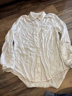 Thread & Supply Women's Long Sleeve White Button Up Size Medium