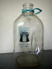 Vintage Lawson's Half Gallon Glass Milk Jug Blue Letters - Clean! Faded Blue