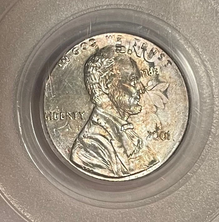 2001 Lincoln 1C - Double Denomination on struck 10C mint error coin - PCGS MS66 - Image 2 of 4