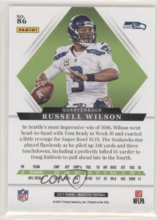2017 Panini Majestic /99 Russell Wilson #86 - Image 2 of 2