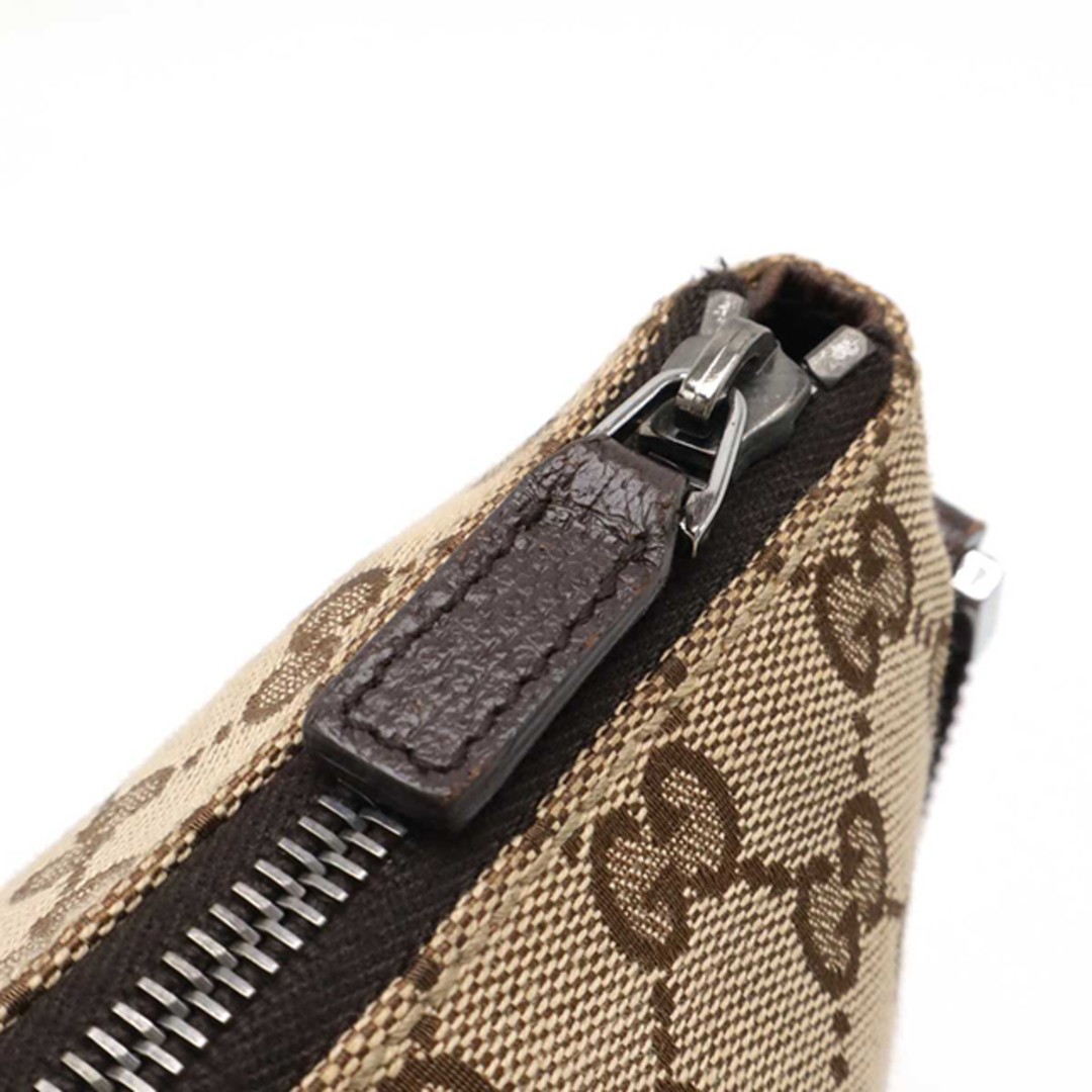 Gucci GG Canvas Shoulder Bag Leather Khaki Beige Used Crossbody AB thumbnail 4