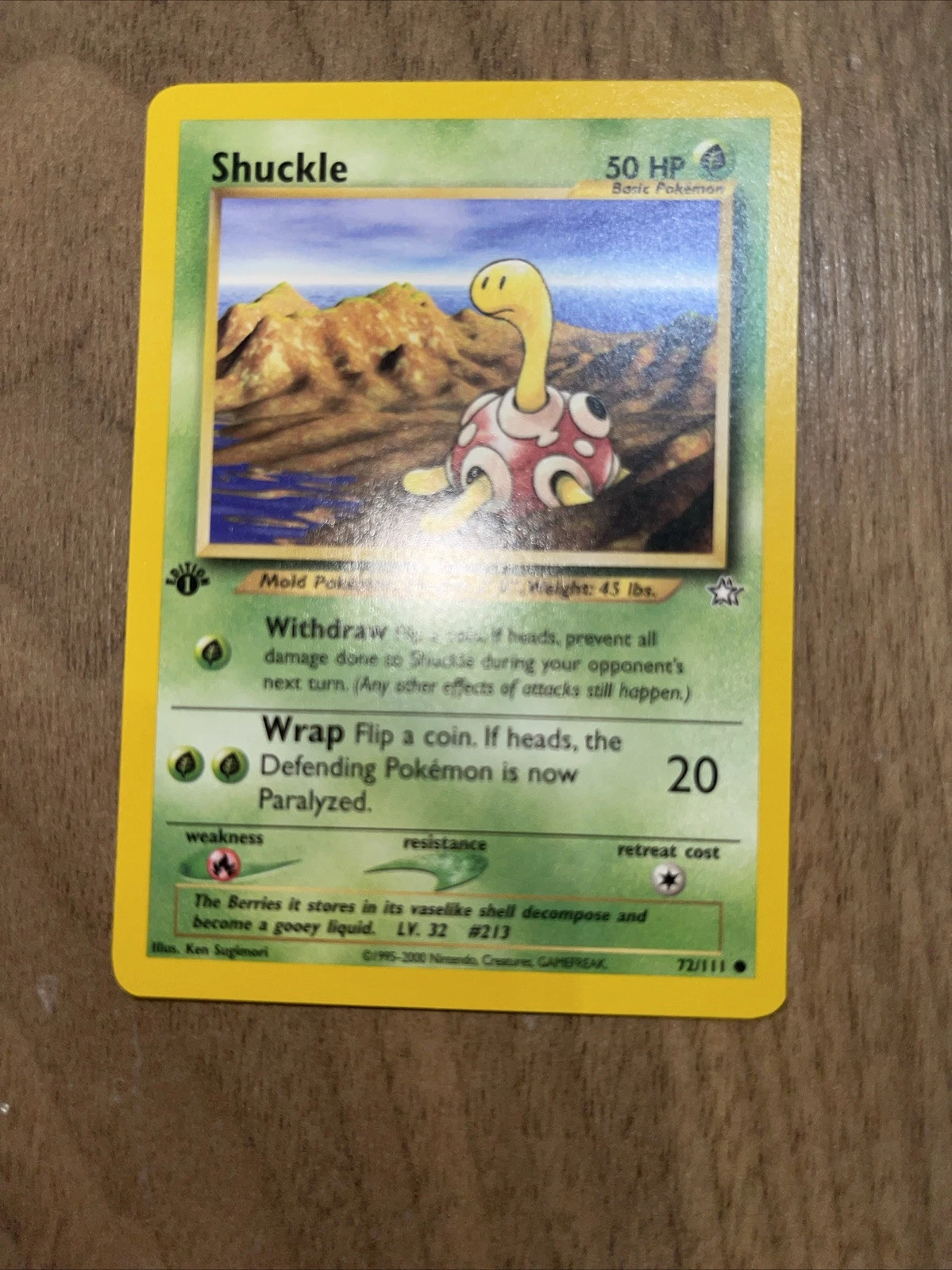 Shuckle 72/111 1st Edition Common Neo Genesis Pokemon Card Mint/NM