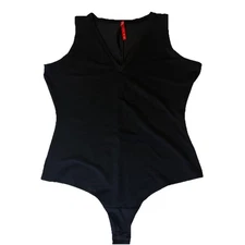 Spanx V-Neck Bodysuit Women’s Large Black Sleeveless Slimming Shapewear Stretch