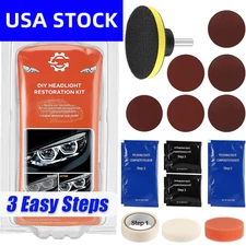 Headlight Restoration Kit Car Lens Lamp Cleaner Sanding Repair Tools Heavy Duty