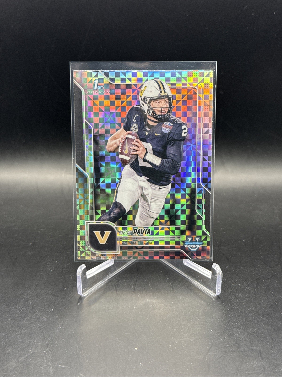 2025 Bowman Chrome U Diego Pavia 1st X-fractor #190 Vanderbilt Commodores QB