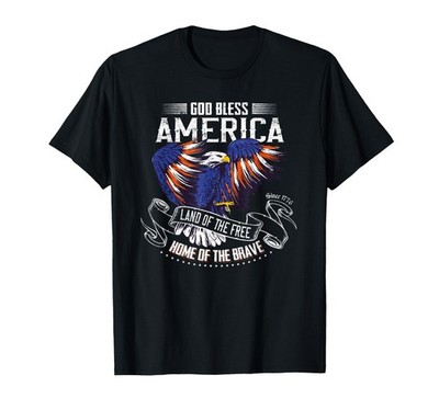 God Bless America _ Land of The Free Because of The Brave T-Shirt