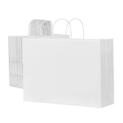 Kraft Paper Bags with Handles, 50Pcs 16 x 6 x 12 in, Large Paper Grocery Bags, R
