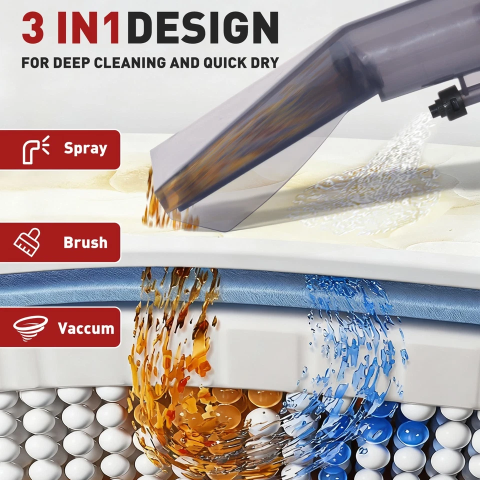 Vacmaster 6 Gallon 5.5HP Wet Dry Car Vacuum Cleaner Upholstery Shampoo 4-IN-1 - Image 4 of 4