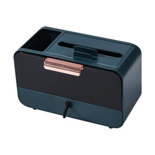 Tissue Box Cover Storage Organizer NightStand Organizer Desktop for Office Blue