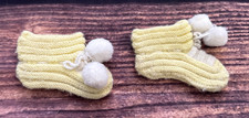 Vintage Knitted Yellow Baby Booties