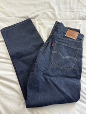 Levi's 501 Men's Jeans 36x34 Blank Red Tab Dark Denim Straight Leg