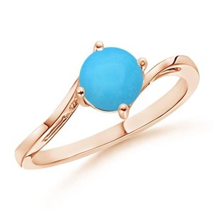 Authentic Lab Growne Beautiful Turquoise Ring 18k Rose Gold Plated 925 Sterling Silver.
