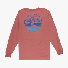 NEW AFTCO Redline TShirt Mens Size Medium Red Long Sleeve Fishing Graphic