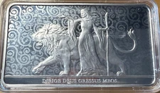 10 Oz Silver Una And The Lion The Royal Mint Bar 999.9 Original Packaging 