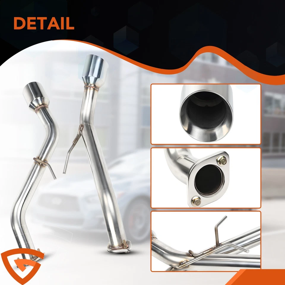 For 14-Up Infiniti Q50 Muffler Axle Back Double Wall Dual Round Angle Cut - Image 4 of 4