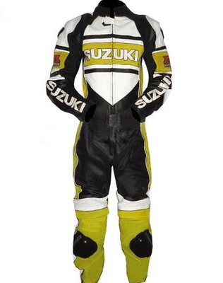Homme Suzuki combinaison cuir moto tenue sport armure protection renforcée CE - Photo 1/2
