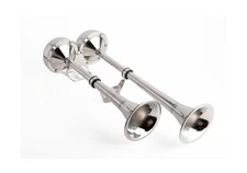 Viking Horns | Electric Dual Trumpet Marine Horn (12V) | Stainless Steel (Gra...