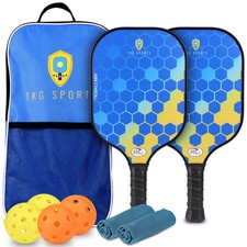 TKG Sports 14mm Carbon Fiber Pickleball Set with Bag 2 USAPA Pickleball Paddles