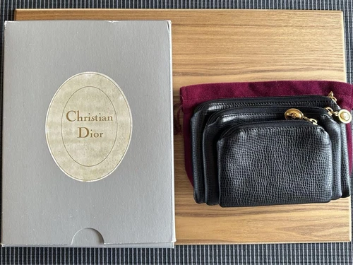 Sac pochette cuir Christian Dior authentique noir moyen femme France 115683