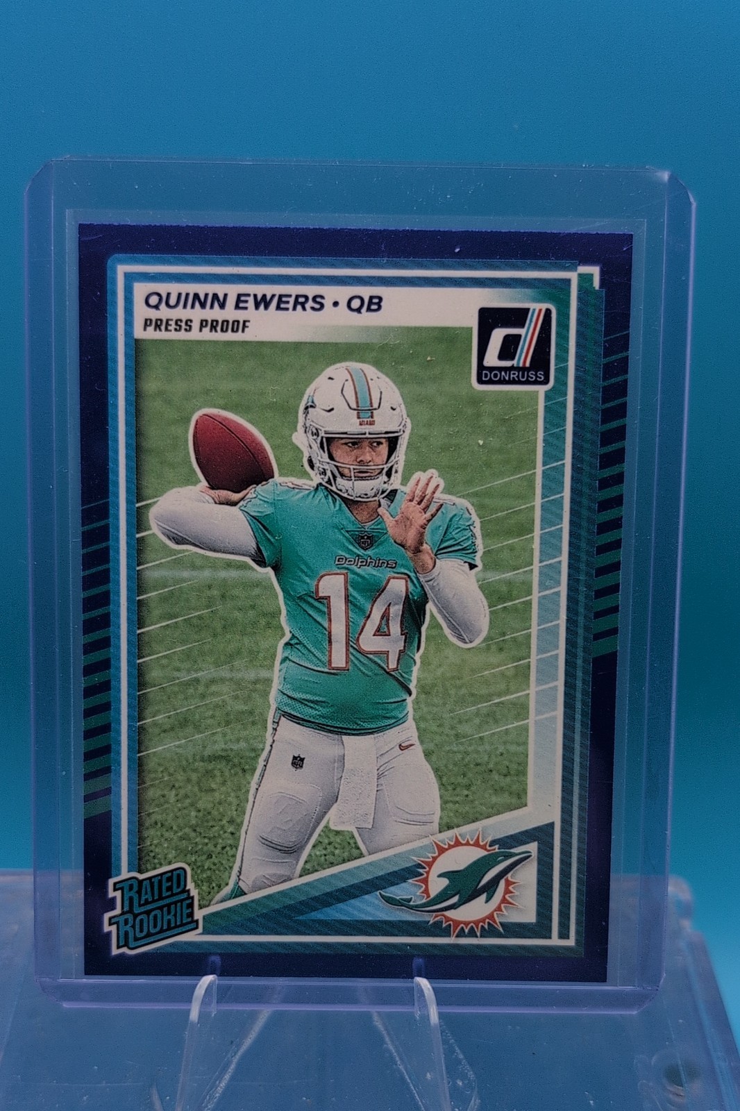 2025 Panini Donruss - Rated Rookie Quinn Ewers #342 Press Proof Blue (RC)