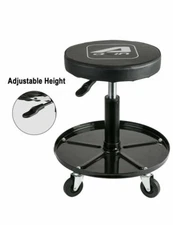 Adjustable Swivel Shop Stool with Casters and Tool Tray Mechanics Rolling Seat