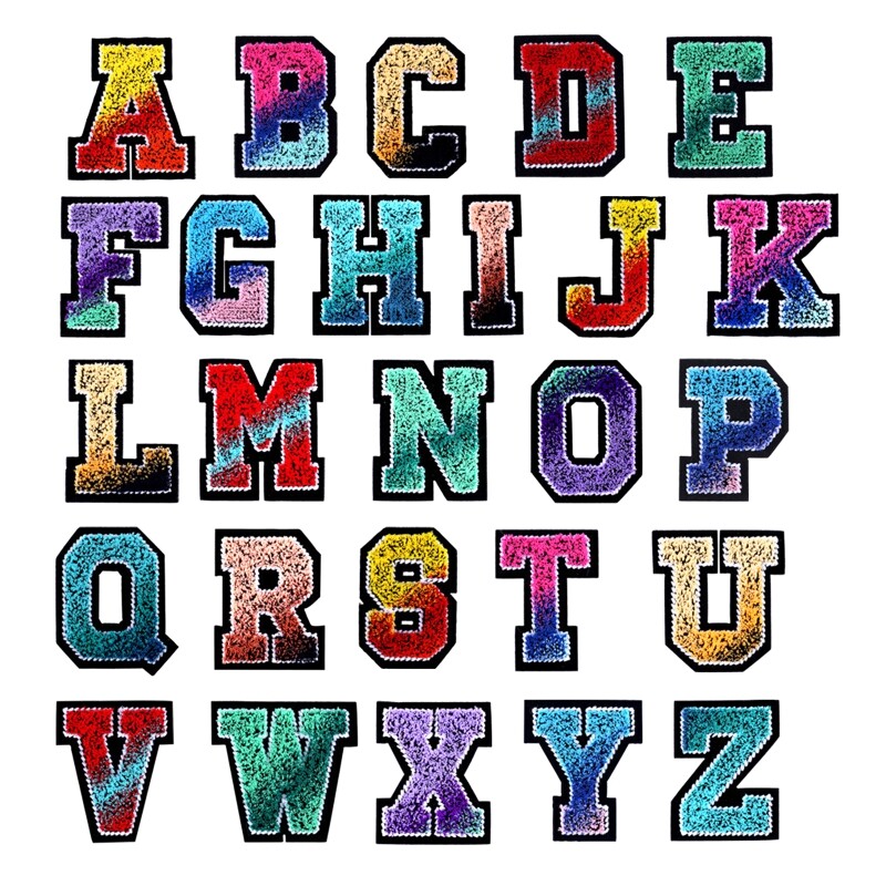 English Patches 26Pcs Polyester Embroidered Sewing Patch Cloth